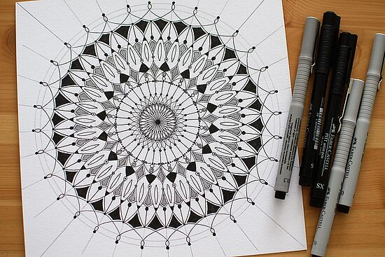 Zentangle® - kombiniert mit Falttechnik