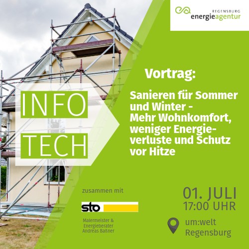 info-TECH: Sanieren für Sommer und Winter - Mehr Wohnkomfort, weniger Energieverluste und Schutz vor Hitze